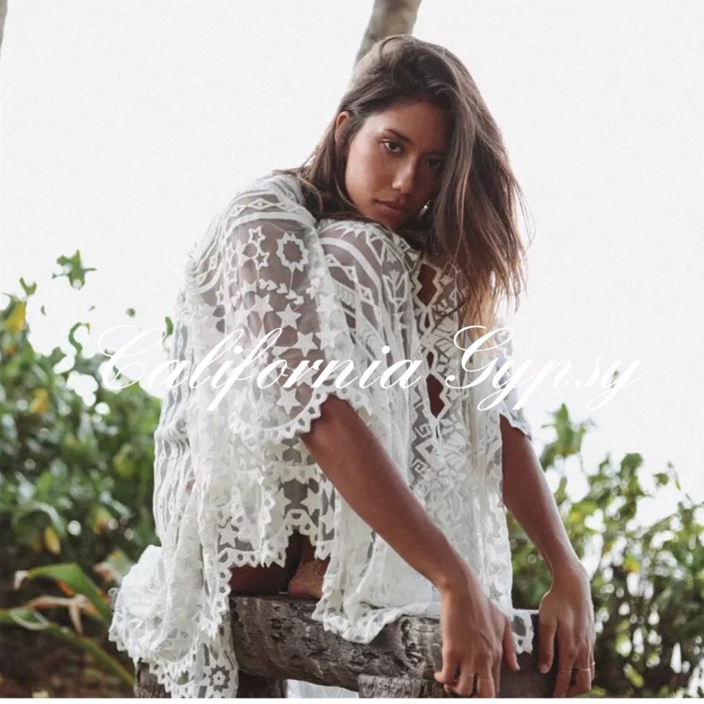 Kaftan Vintage Lace Bohemian Gypsy Coverup - Picture 12 of 12